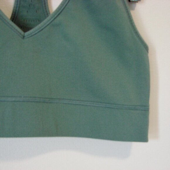 Lululemon Reveal Sports Bra Racerback Green Digital Rain Yoga Workout Size 10 - Picture 6 of 12